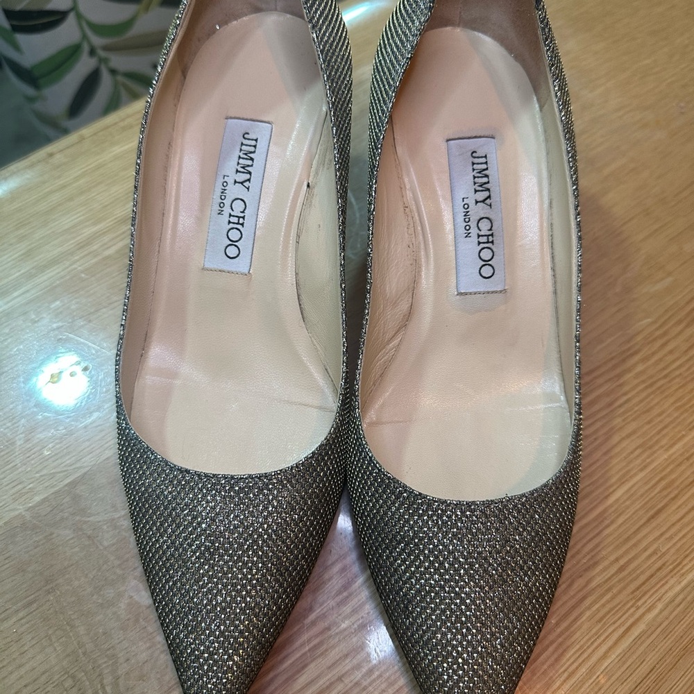 Jimmy Choo Glittering Gold Heels - Picture 7 of 7